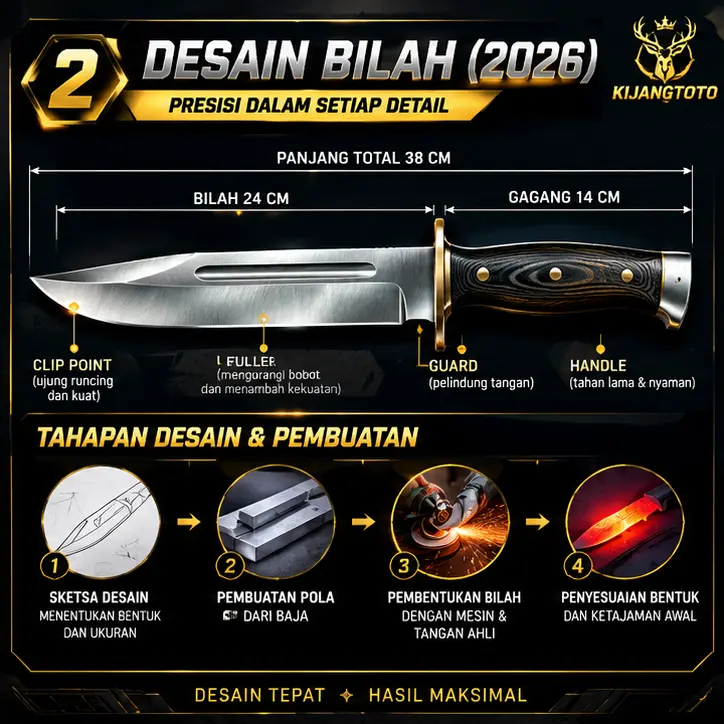Desain Bilah dan Proses Penempaan Pisau Bowie